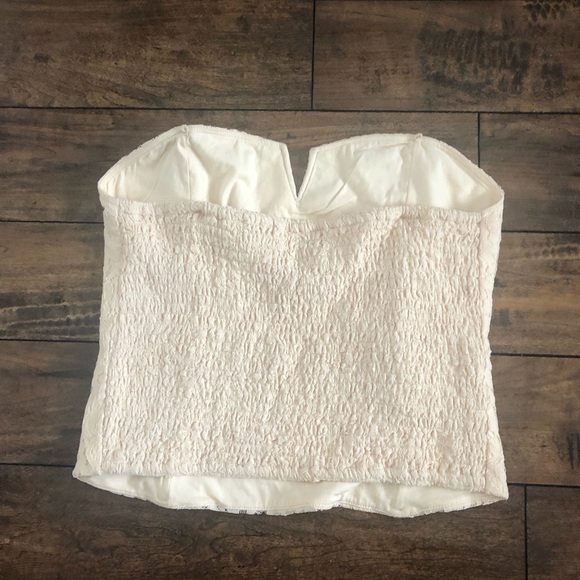 Anthropologie Crem Lace Strapless Top - Picture 2 of 5